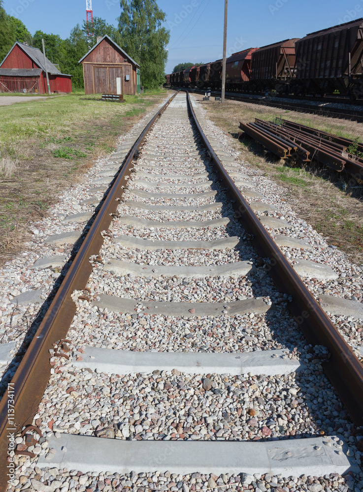 Obraz premium Railway station with wagons.
