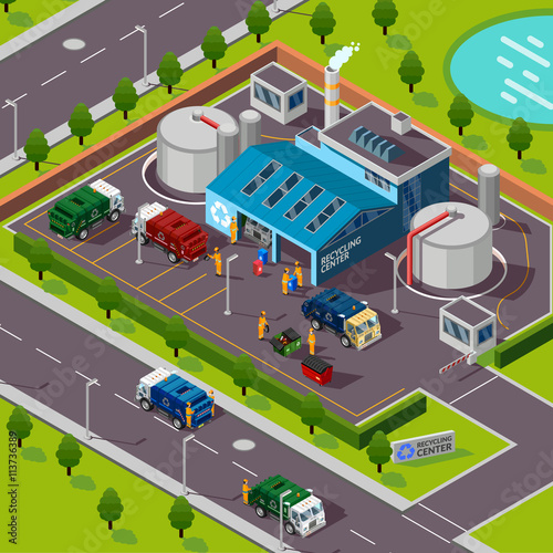 Recycling Plant Isometric Concept 