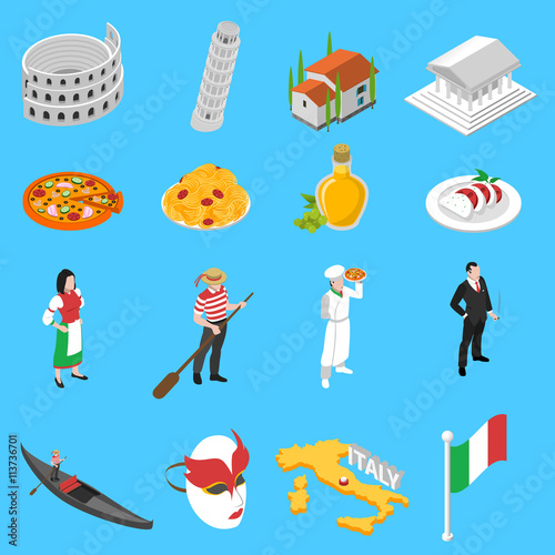 German Culture Traditions Isometric Icons Collection 