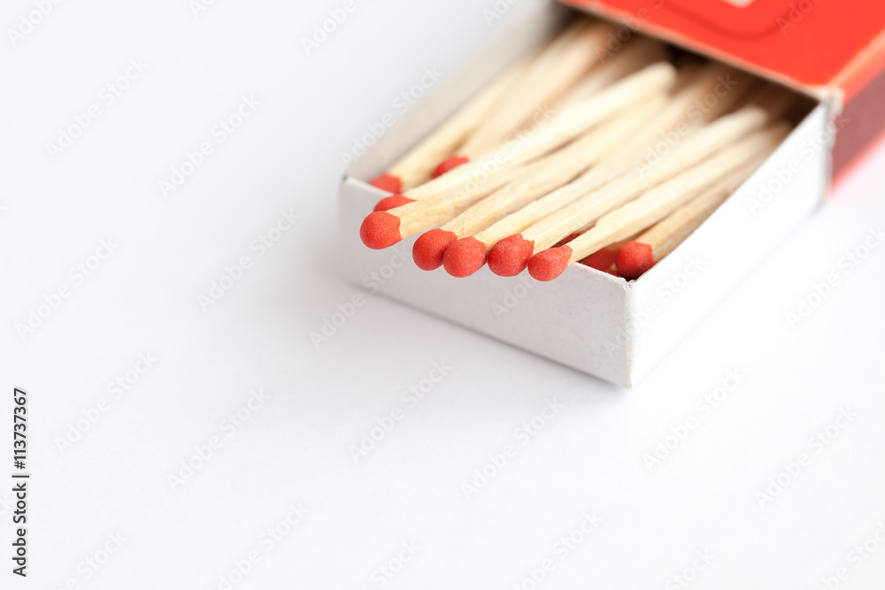Wooden match in the box Wooden match in the box
