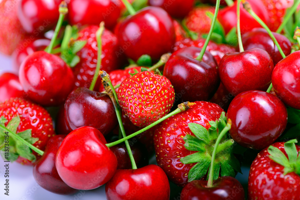 Strawberries and cherry Strawberries and cherry