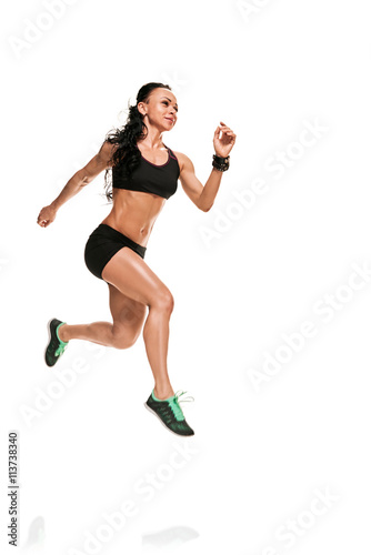 Female athlete jumping