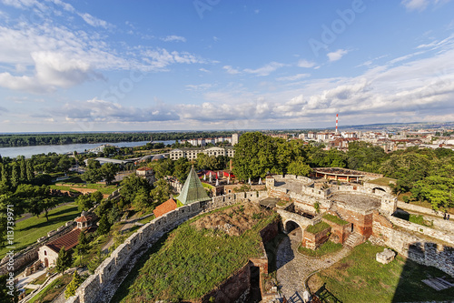 Old fortress wall and confluence of two rivers © vladimirnenezic