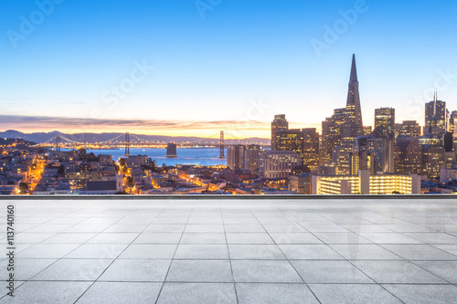 floor with cityscape and skyline of san franciscso