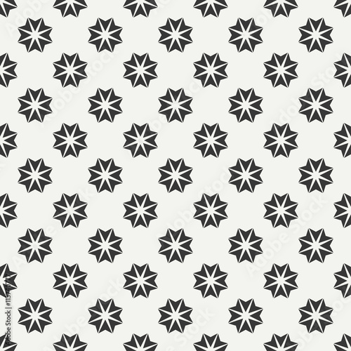 Geometric line monochrome lattice seamless arabic pattern. Islamic oriental style. Wrapping paper. Scrapbook paper. Tiling. White vector illustration. Moroccan background. Swatches. Graphic texture.