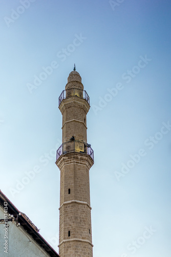 View of the minaret of the Mahmoudiya Mosque in the old town of