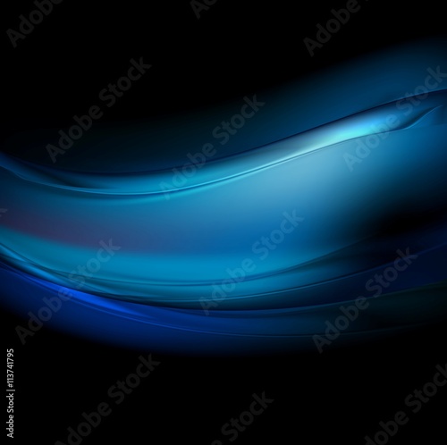 Dark blue smooth waves abstract background