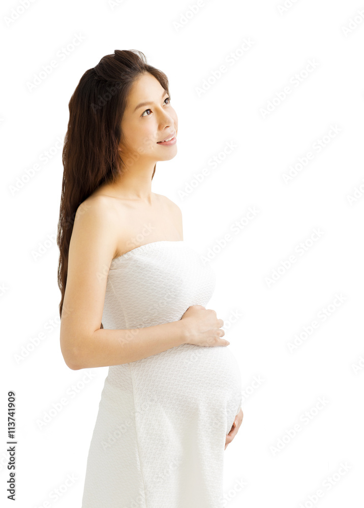 Portrait of the young beautiful pregnant woman looking Portrait of the young beautiful pregnant woman looking