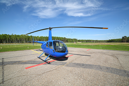 Aircraft - Small blue helicopter