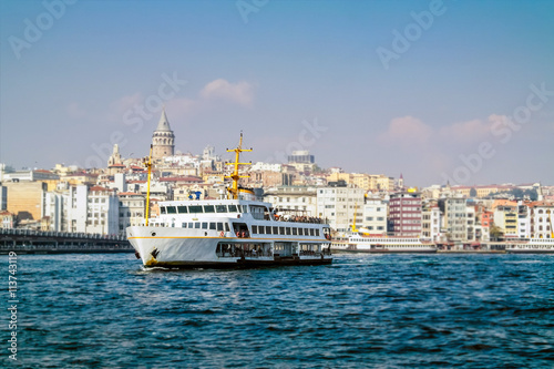 Istanbul ferry on Bosphorus, Turkey. © perekotypole