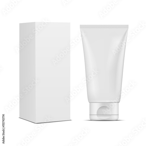 Blank white tube design mockup