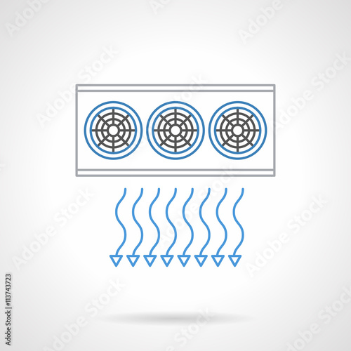 Air ventilation flat line vector icon