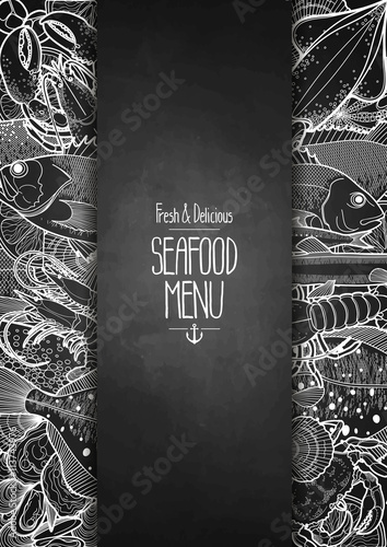 Graphic seafood menu design