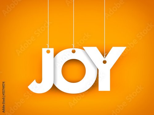 Word JOY hanging on the ropes