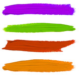 Set of VECTOR paint smears. Purple, green, red and orange colors. 
