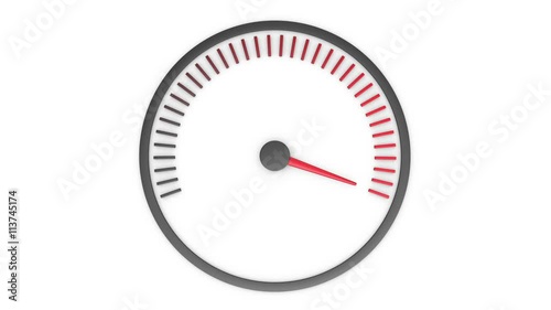Speedometer needle reaching maximum value 