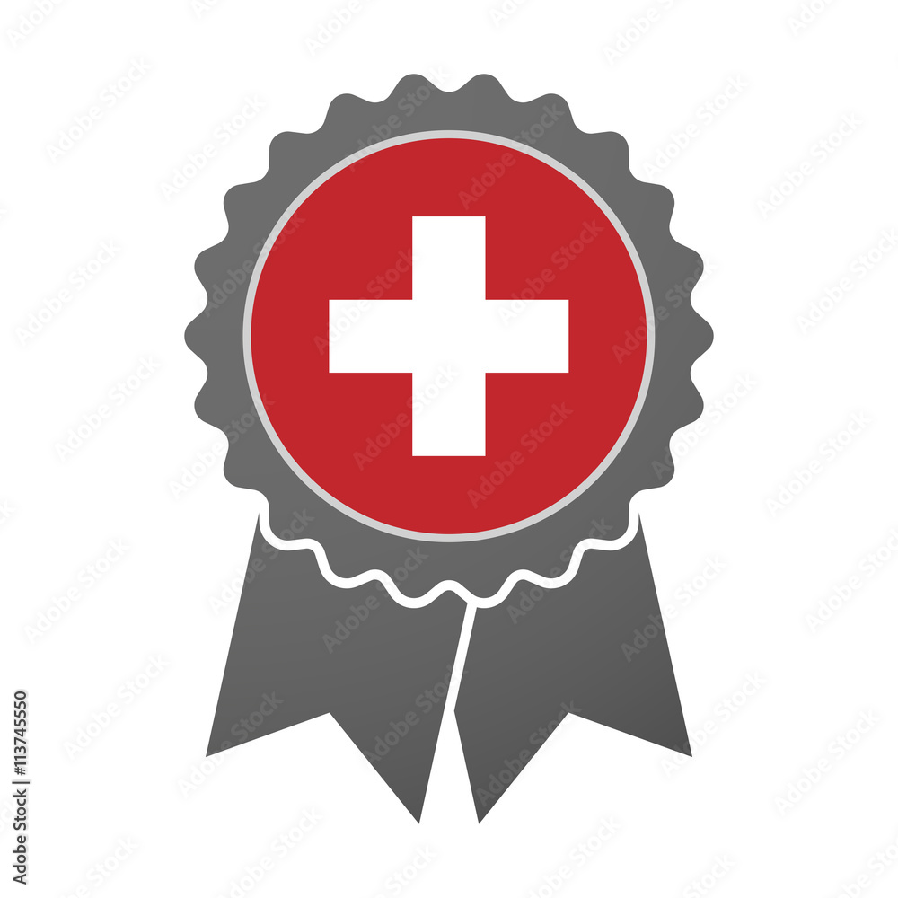 Fototapeta premium Isolated award badge with the Swiss flag