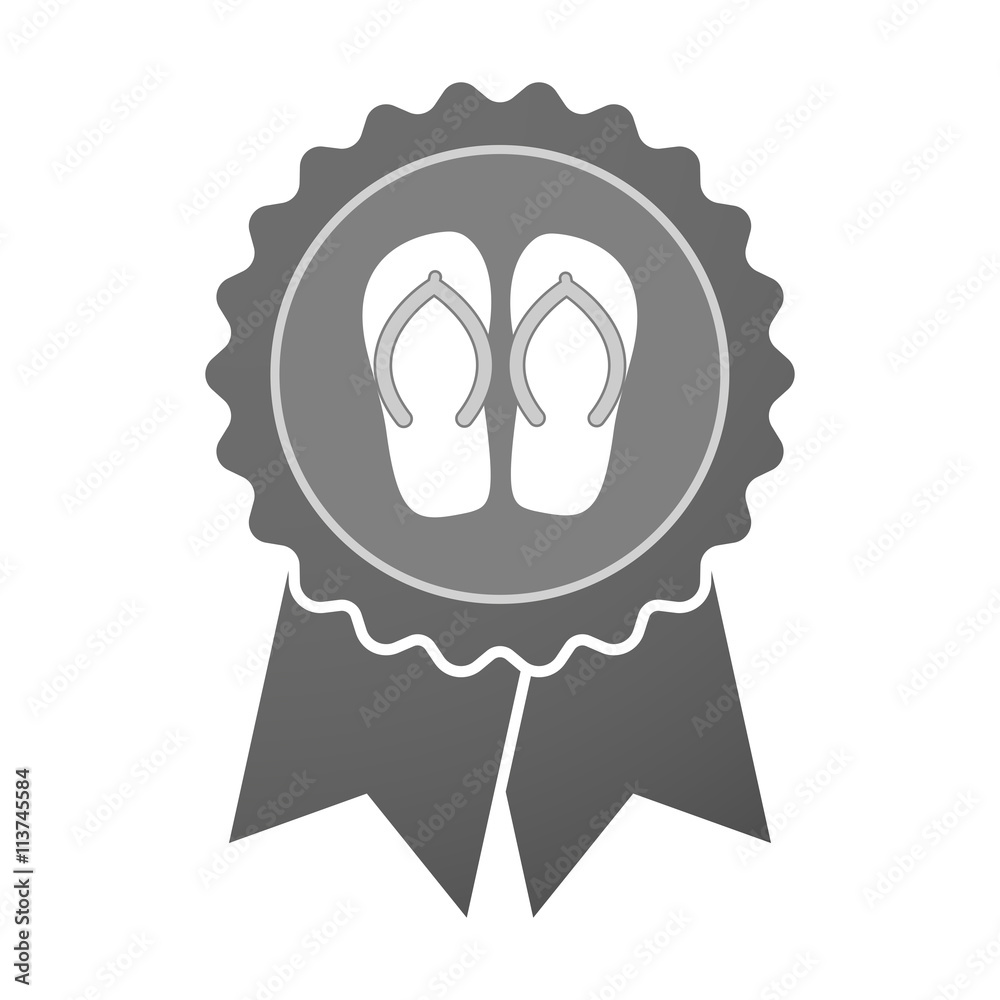 Isolated award badge with a pair of flops Isolated award badge with a pair of flops