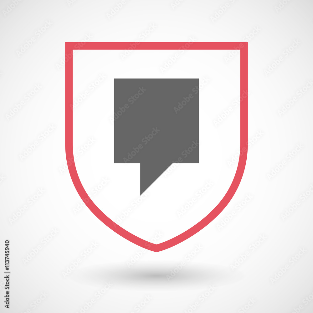 Fototapeta premium Isolated line art shield icon with a tooltip