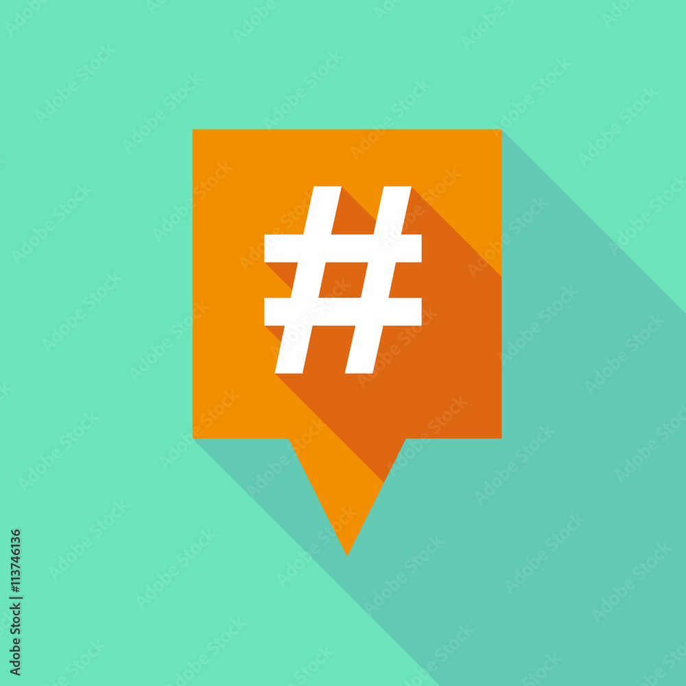 Obraz premium Long tooltip icon with a hash tag