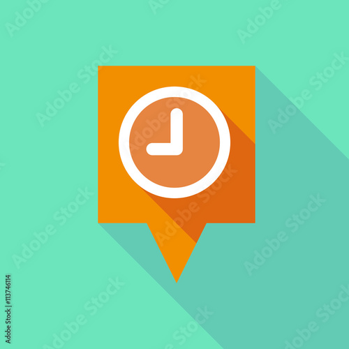 Long tooltip icon with a clock