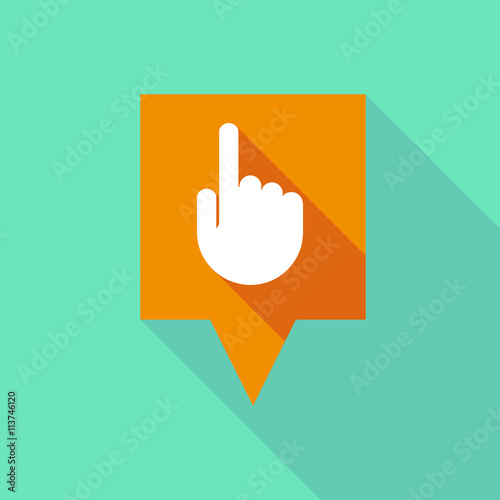Long tooltip icon with a pointing hand