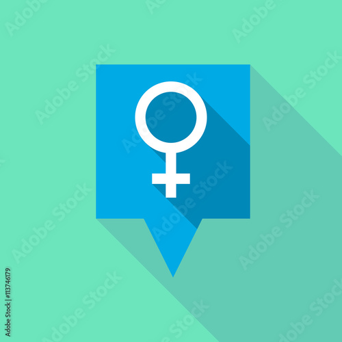 Long tooltip icon with a female sign