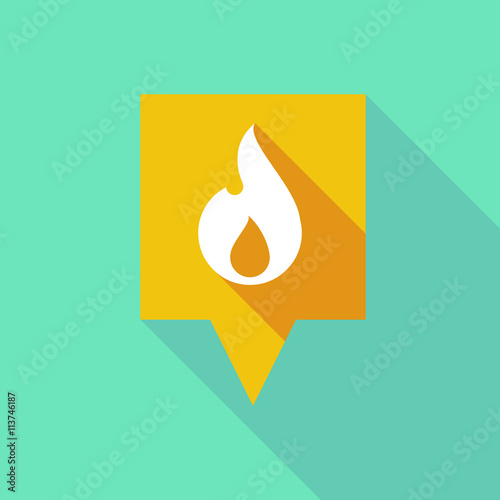 Long tooltip icon with a flame