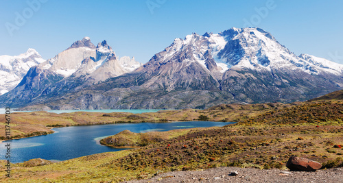 Horns of Towers of the Paine, Patagonia, Chile. photo