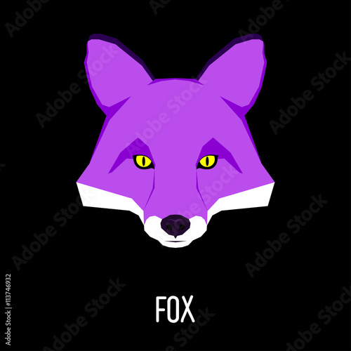 Fox abstract cartoon portrait painted in imaginary colors