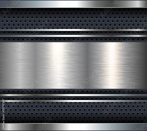 Background with aluminum metal plate bars