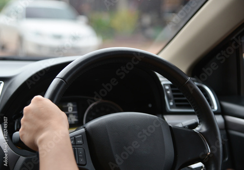 blurred hand driving on the street © toeytoey