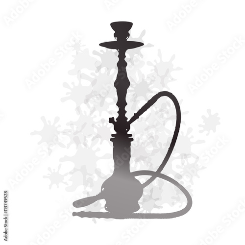 Vector silhouette of a hookah 