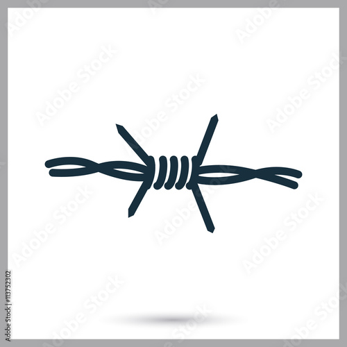 Barbed wire icon on the background