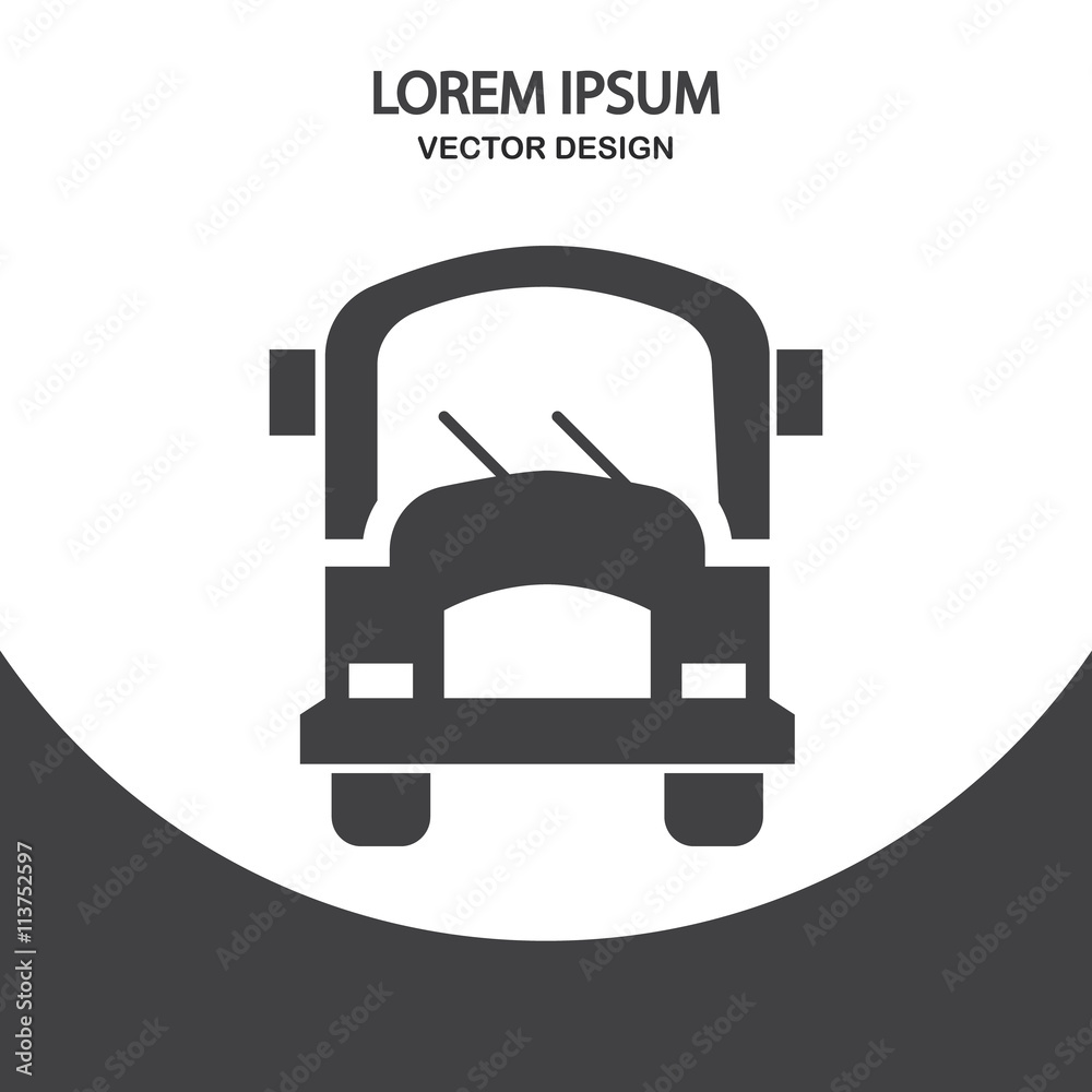School bus icon on the background School bus icon on the background