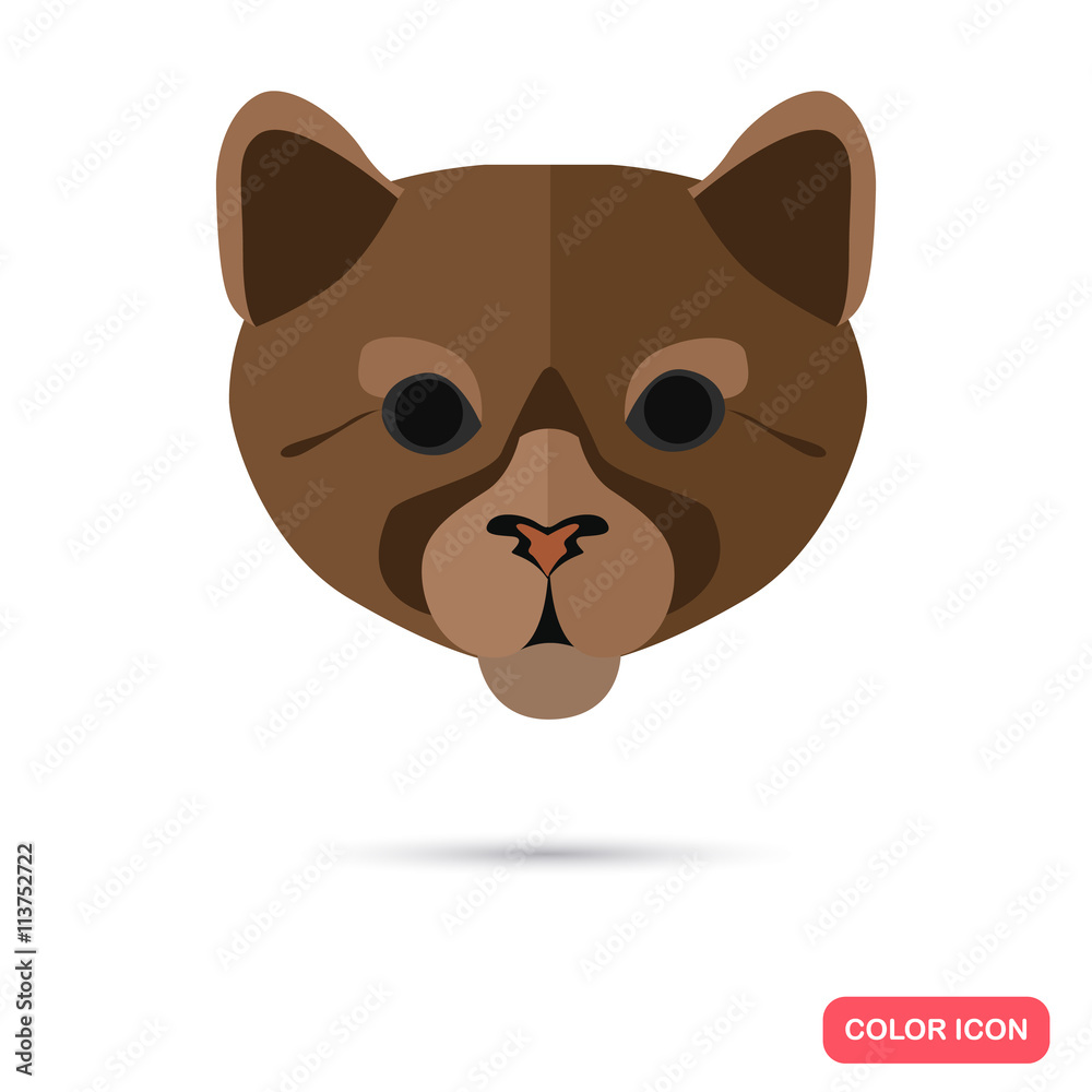 Cougar color flat icon Cougar color flat icon