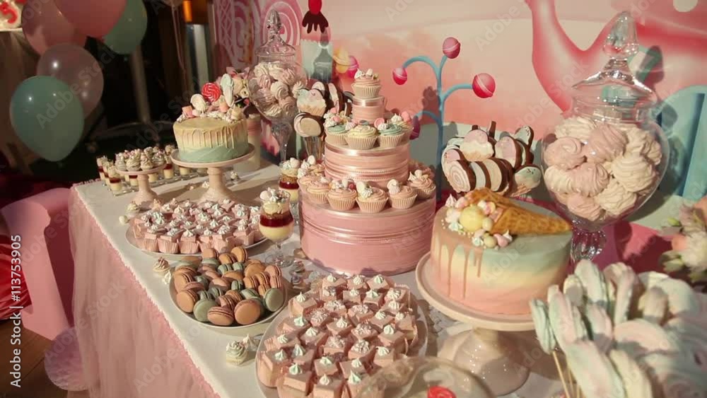 sweets cake cakes and marshmallows on the table sweets cake cakes and marshmallows on the table