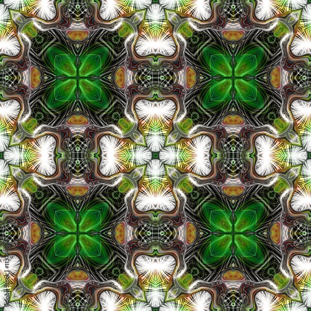 Abstract decorative green texture - kaleidoscope pattern 