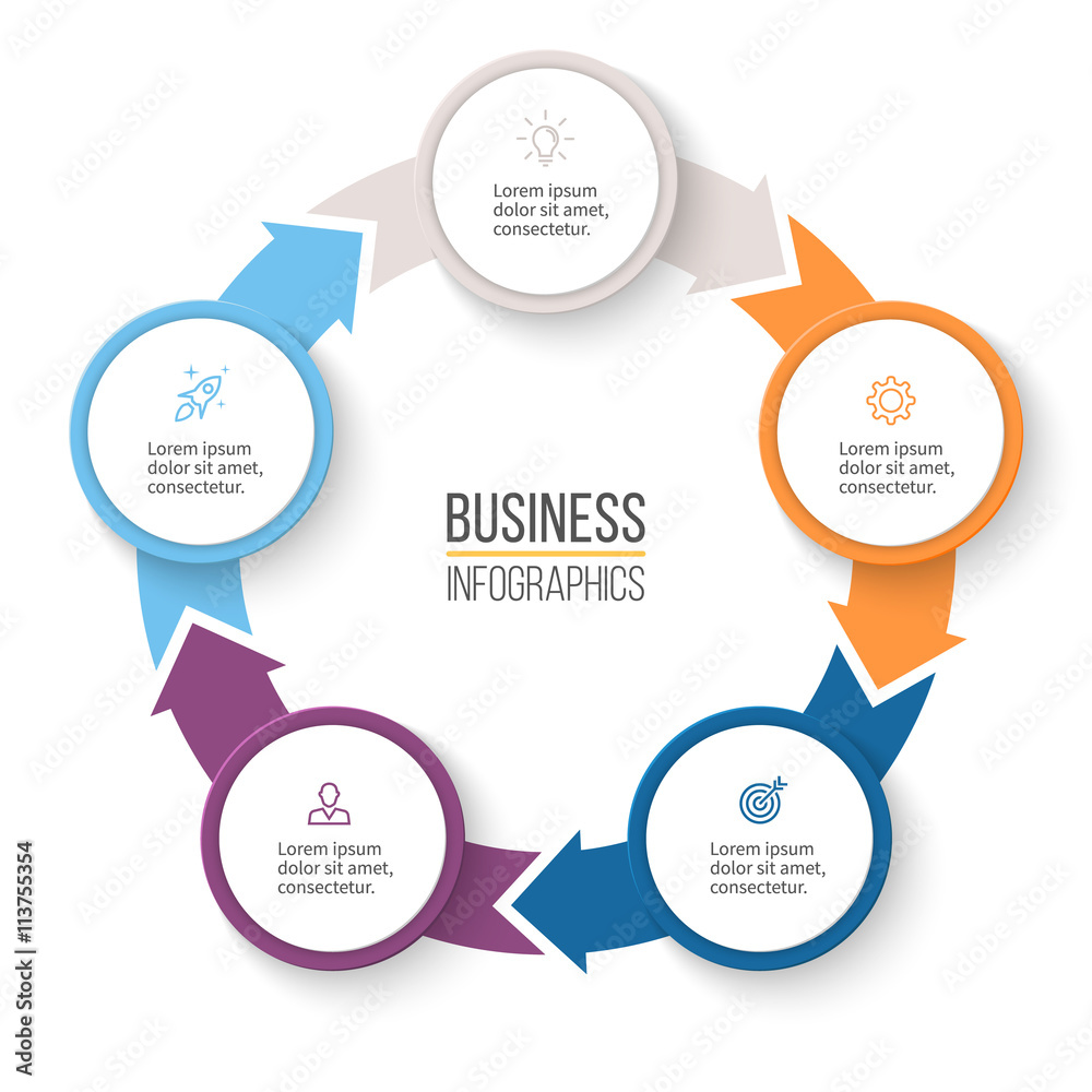 Circular arrows for infographics.