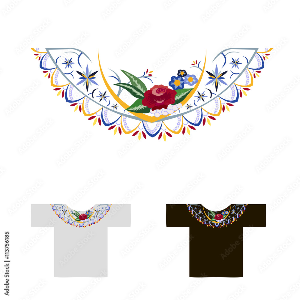 Obraz premium decoration for neck embroidered rose