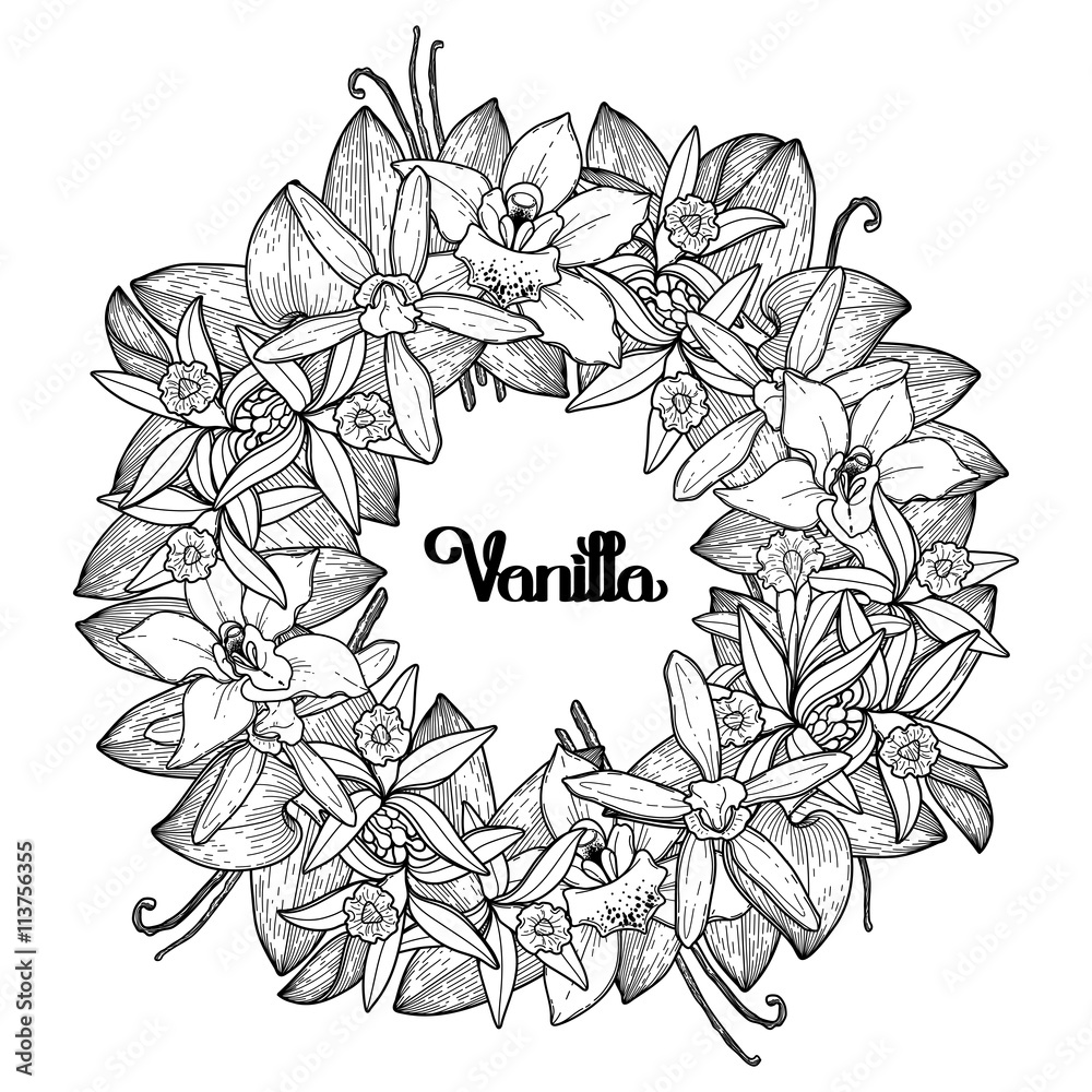 Graphic vanilla wreath