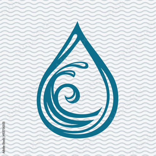 abstract symbol of blue water splash