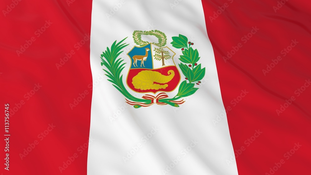 Fototapeta premium Peruvian Flag HD Background - Flag of Peru 3D Illustration