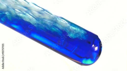 a test tube heated over a Bunsen burner