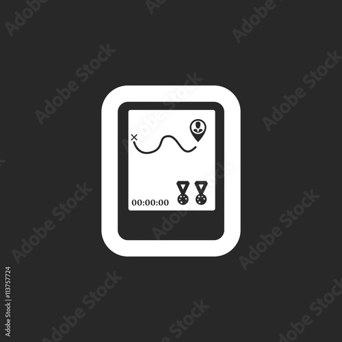 Smart watch technology with sport fitness tracker monitor sign simple icon on background