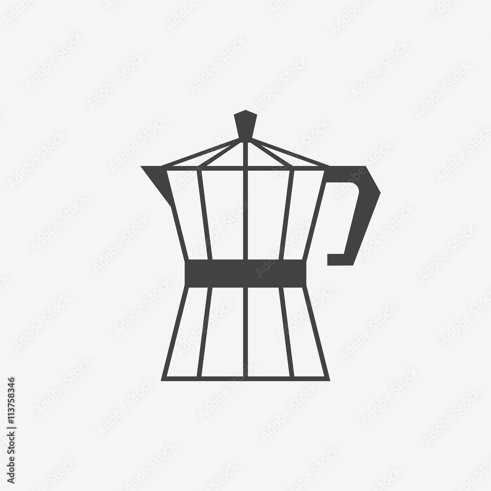 Italian coffee pot monochrome icon Italian coffee pot monochrome icon