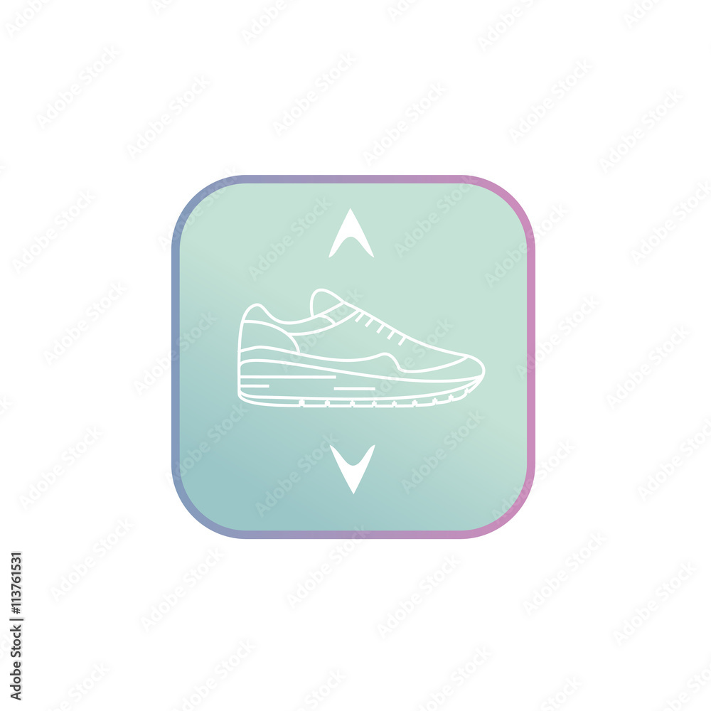 Sneakers icon modern shoes with cursors