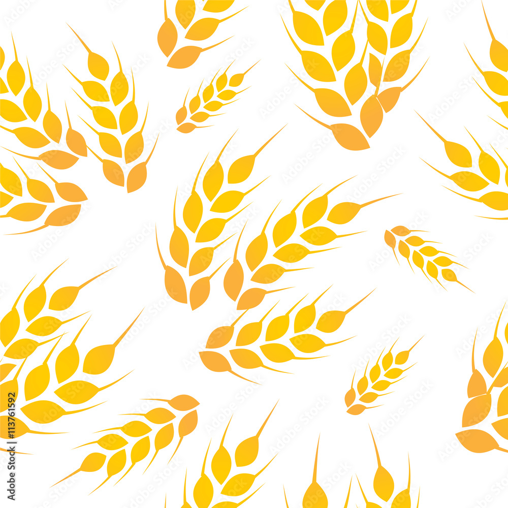 Wheat white-gold pattern vector