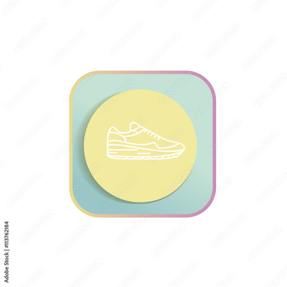Sneakers flat icon with shadow modern shoes 