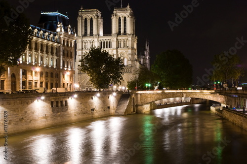 Notre-Dame Cathedral by nigth in Paris